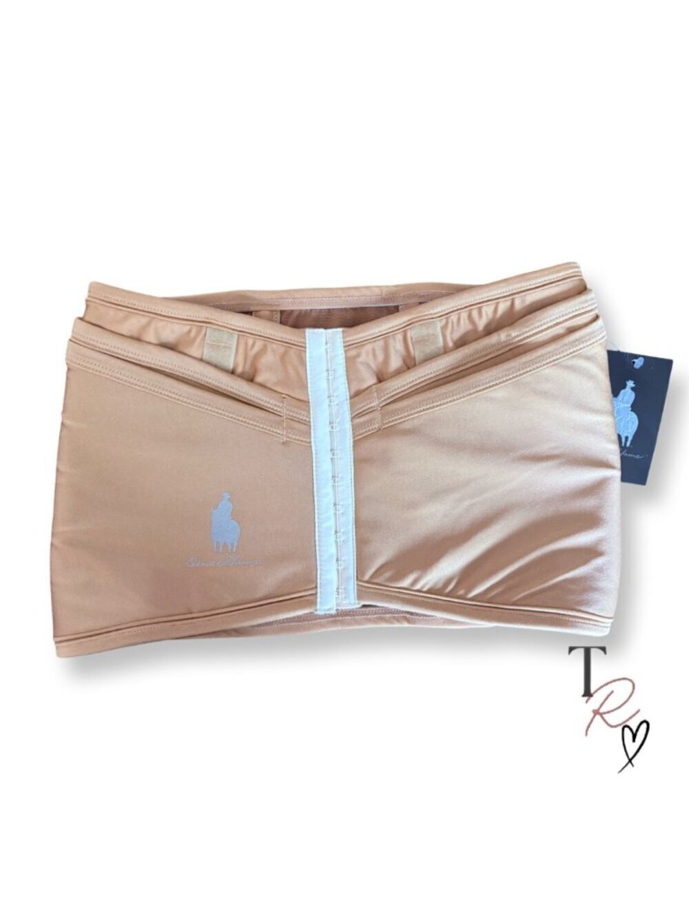 Dene Adams NEW Utility Corset Waist Trainer Hidden Pocket Nude Beige Size L